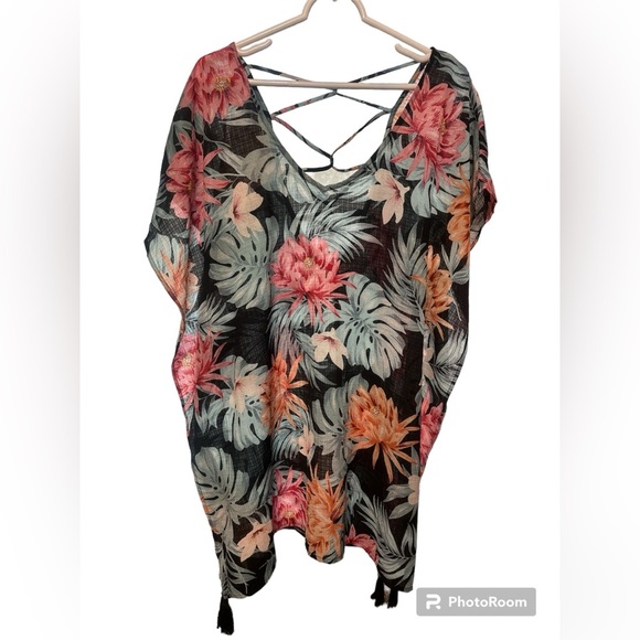 Kona Sol floral kaftan/cover up Size M - Picture 1 of 2